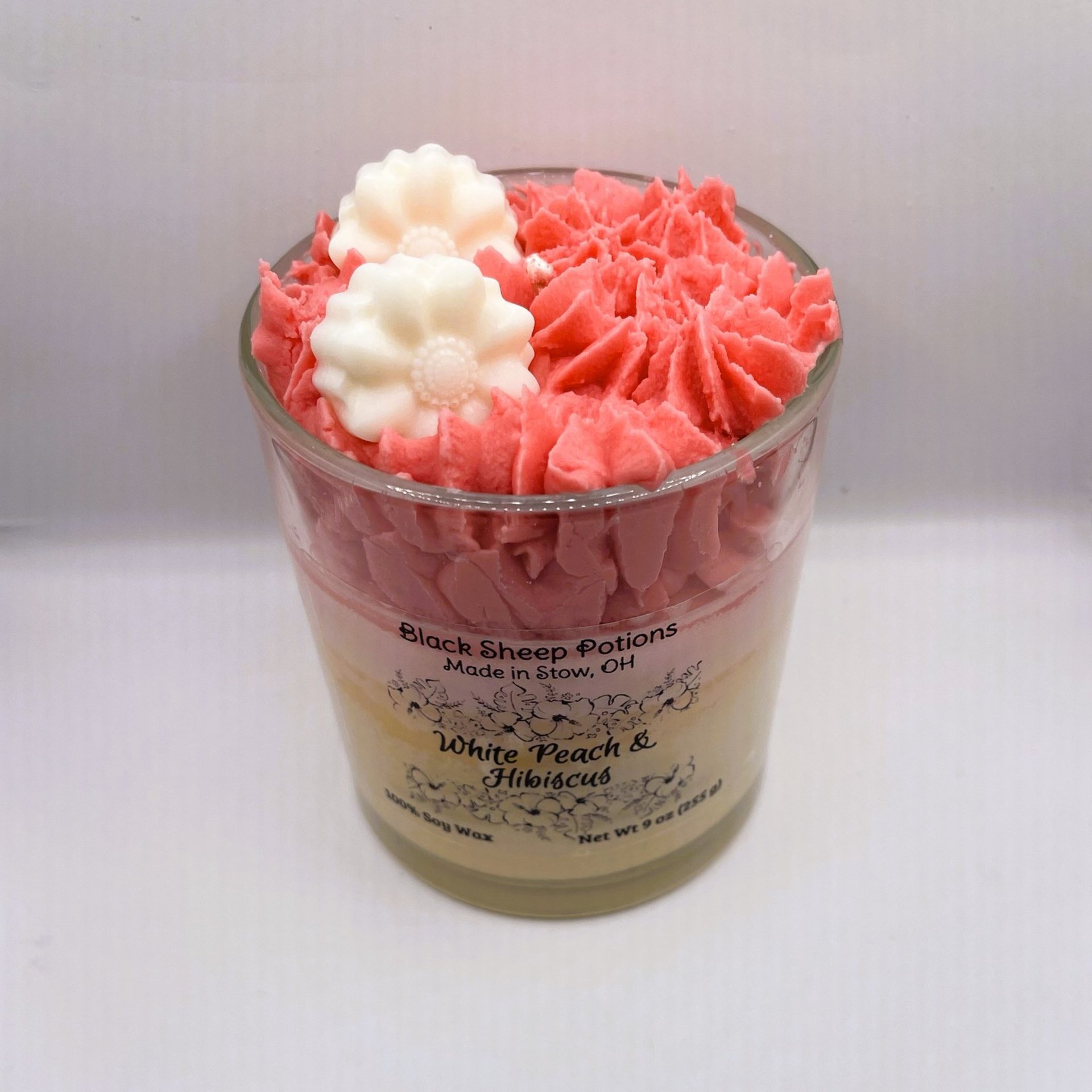 White Peach & Hibiscus Flower Candle