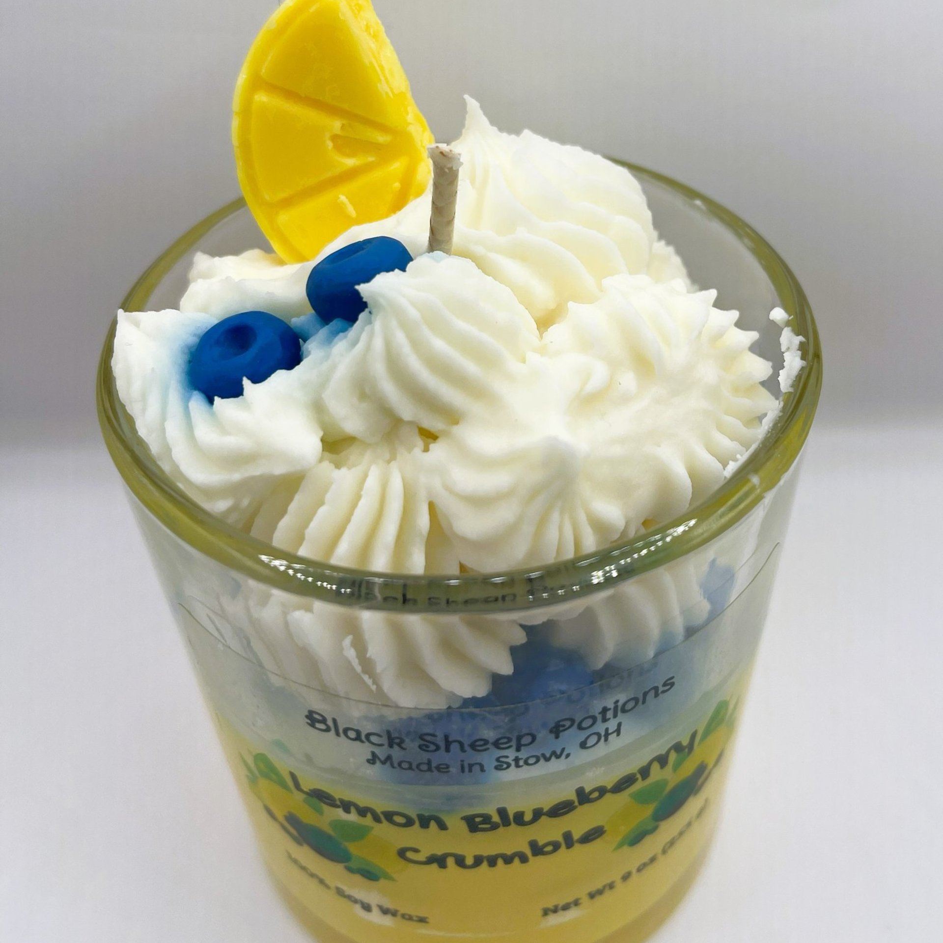 Lemon Blueberry Crumble Dessert Candle