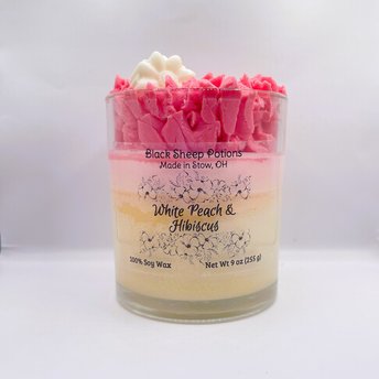White Peach & Hibiscus Flower Candle